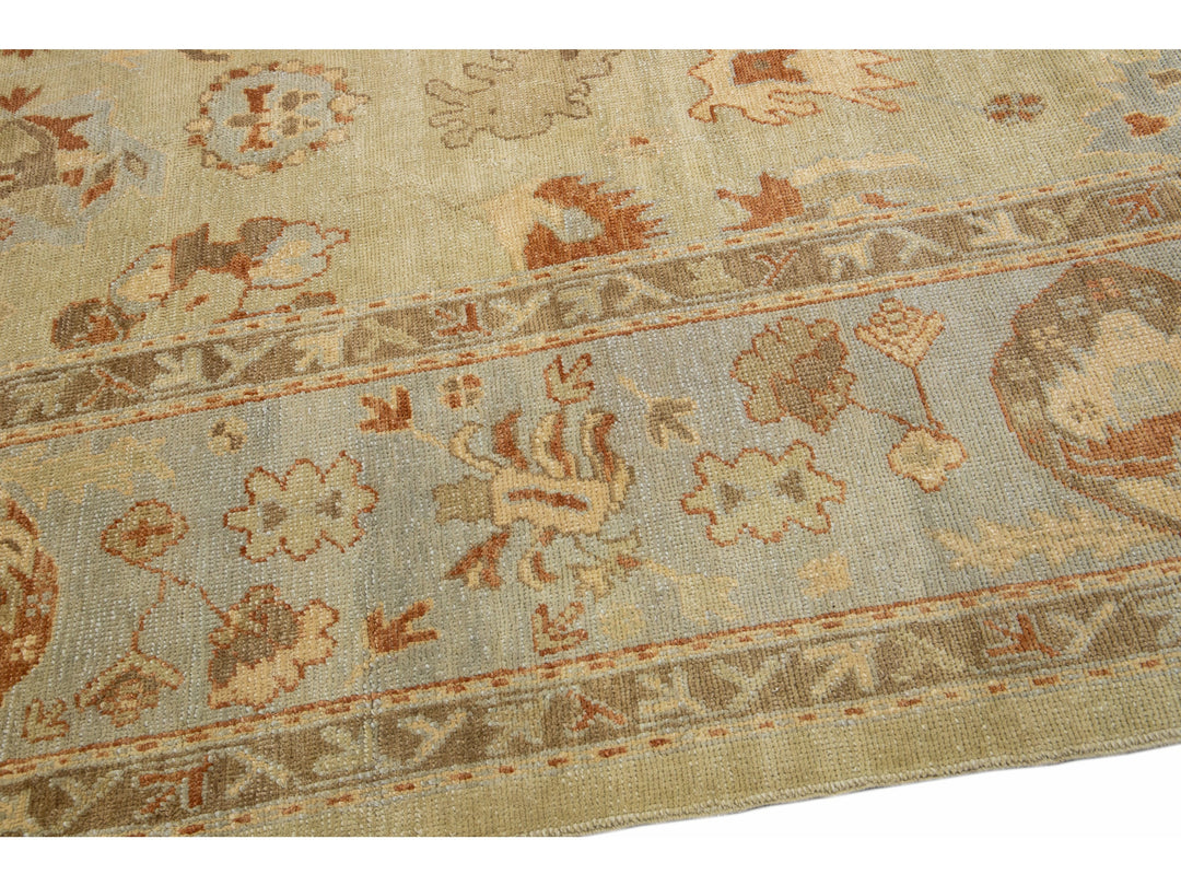 Modern Oushak Wool Rug 13 X 16