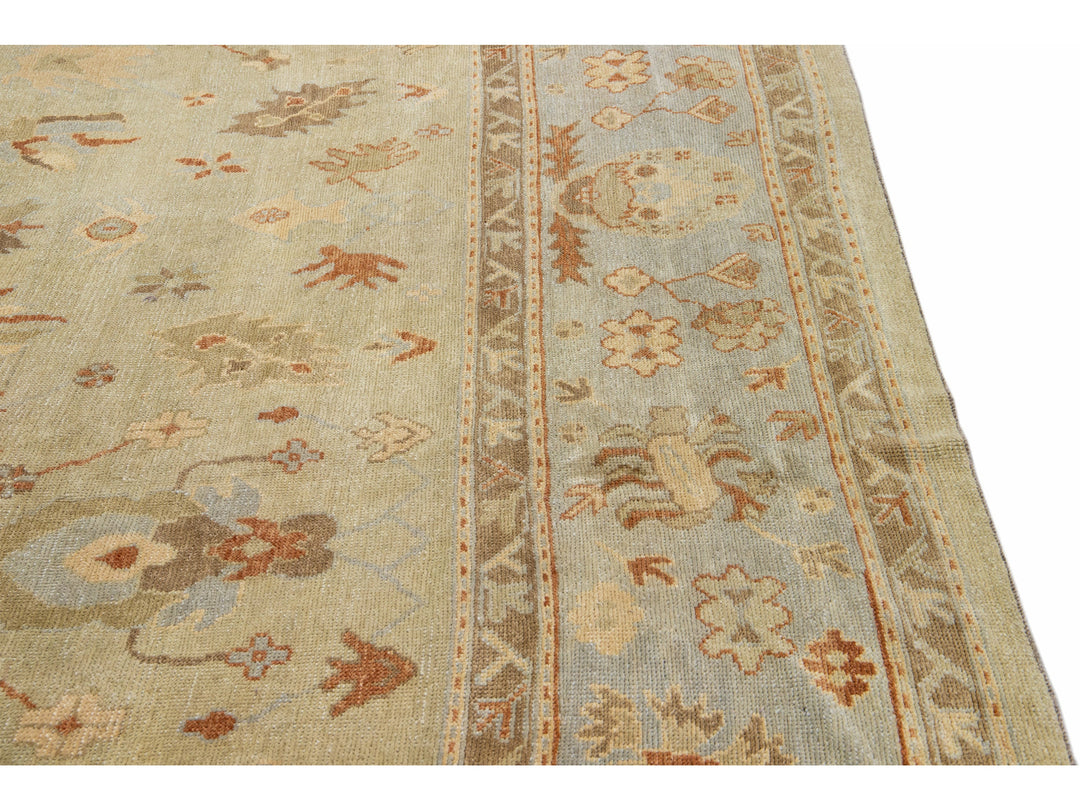 Modern Oushak Wool Rug 13 X 16