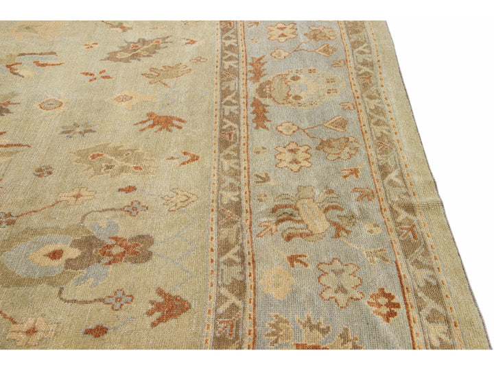 Modern Oushak Wool Rug 13 X 16