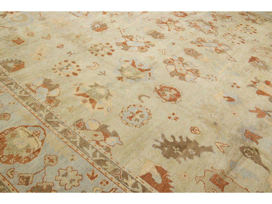 Modern Oushak Wool Rug 13 X 16