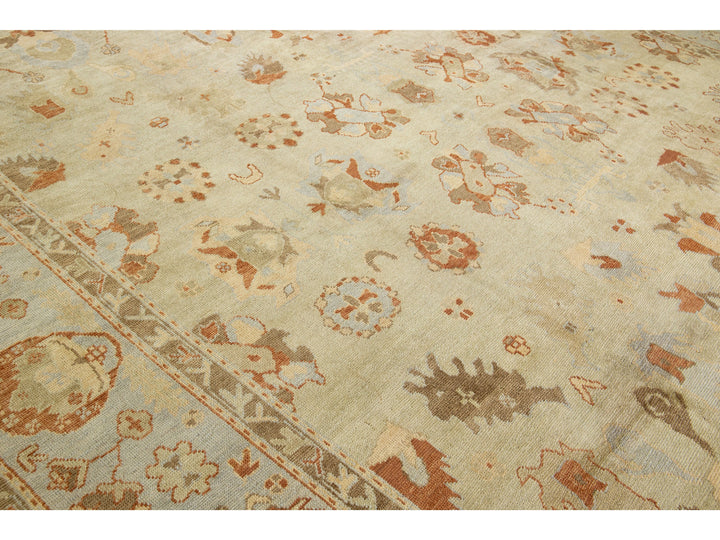 Modern Oushak Wool Rug 13 X 16