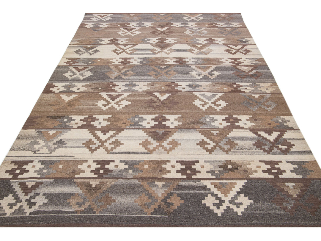 Modern Kilim Wool Rug 7 X 10