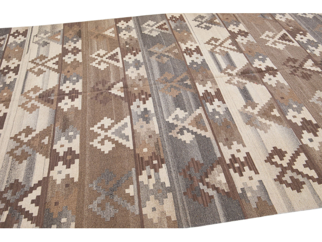 Modern Kilim Wool Rug 7 X 10