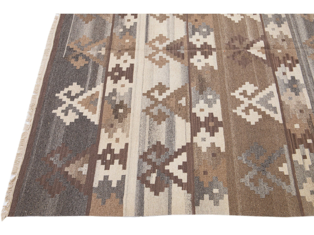 Modern Kilim Wool Rug 7 X 10
