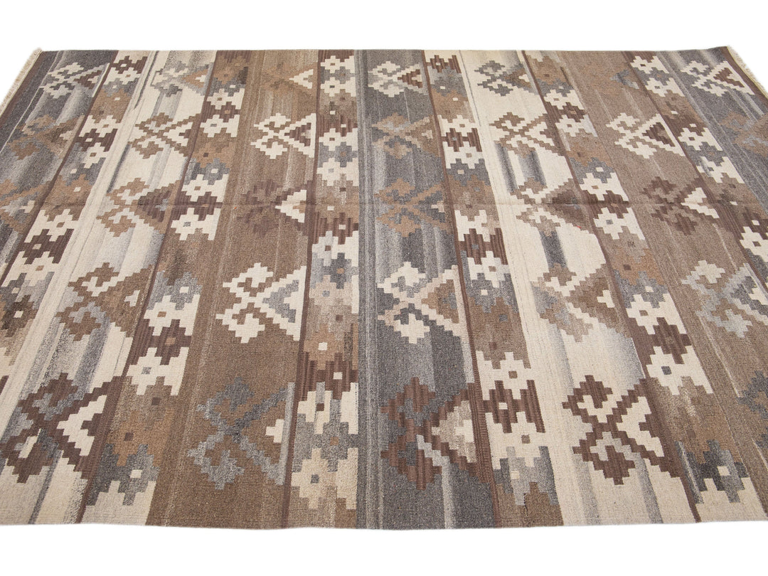 Modern Kilim Wool Rug 7 X 10