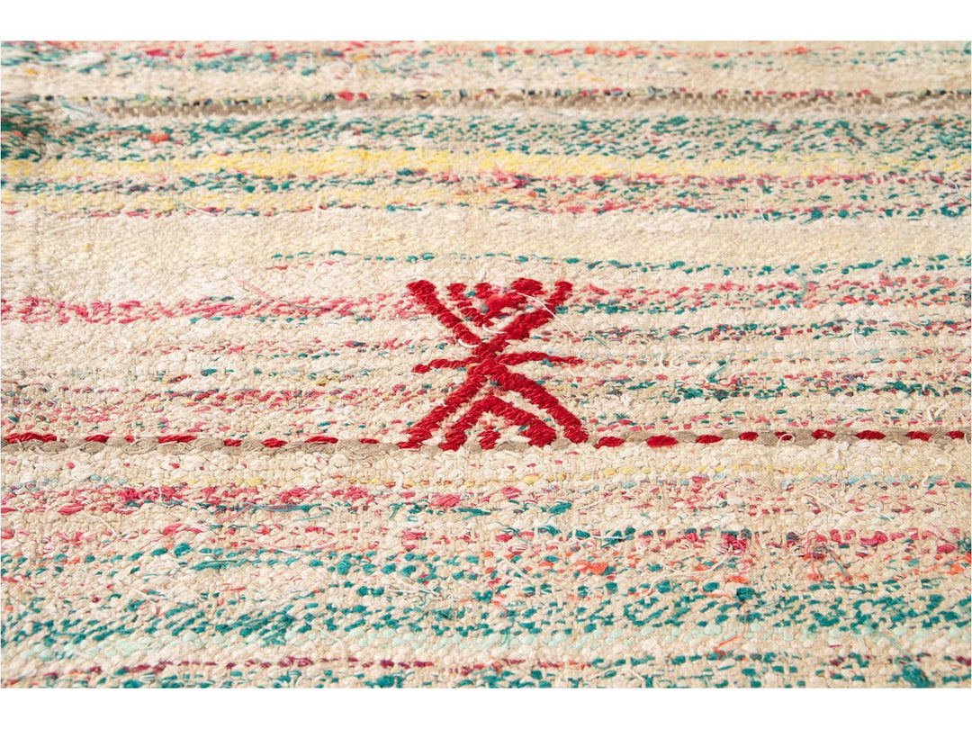 Vintage Flatweave Kilim Wool Rug 7 X 11