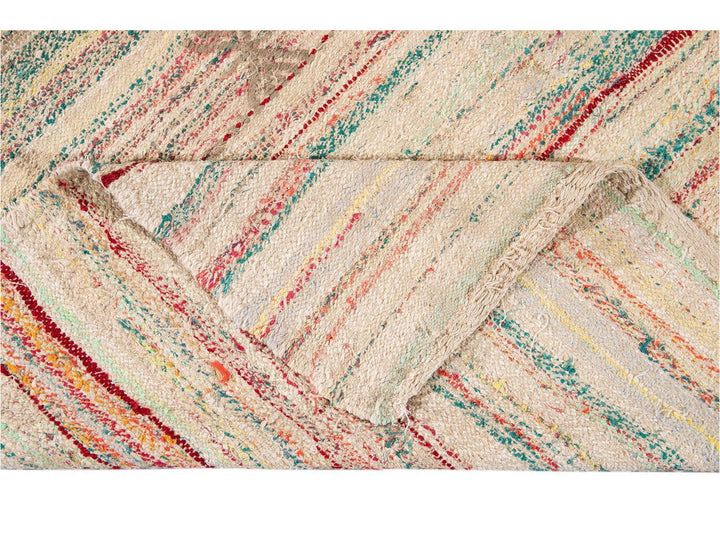 Vintage Flatweave Kilim Wool Rug 7 X 11