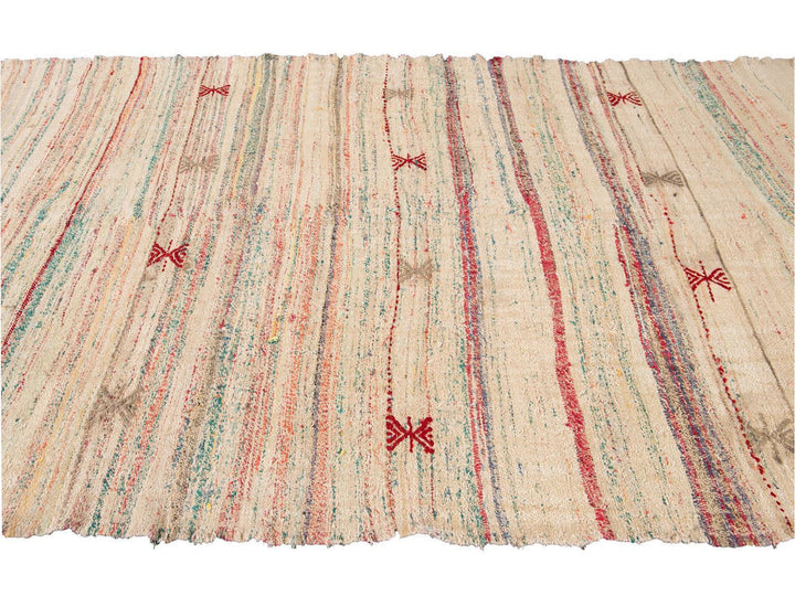 Vintage Flatweave Kilim Wool Rug 7 X 11