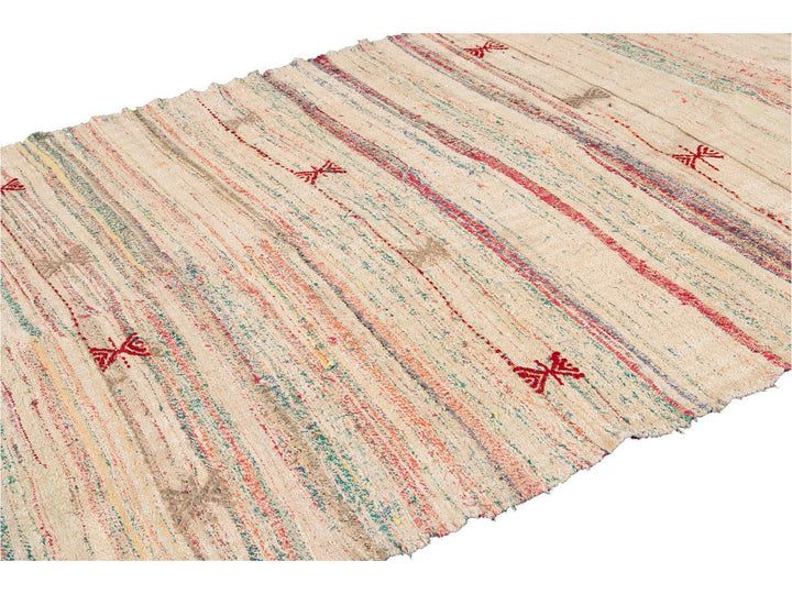 Vintage Flatweave Kilim Wool Rug 7 X 11