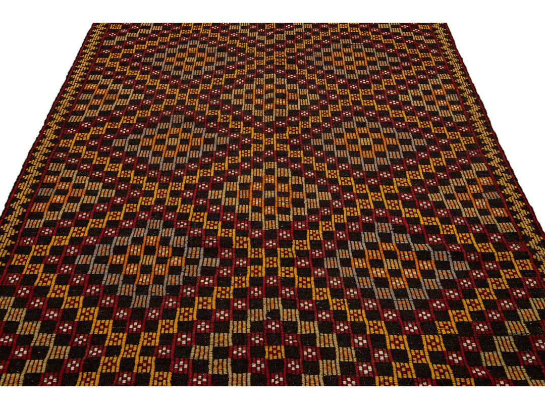 Vintage Soumak Wool Rug 6 X 9