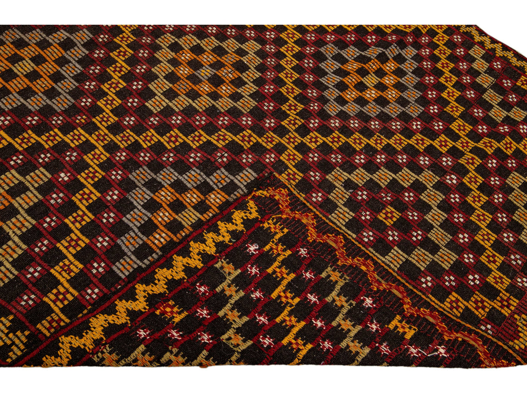 Vintage Soumak Wool Rug 6 X 9