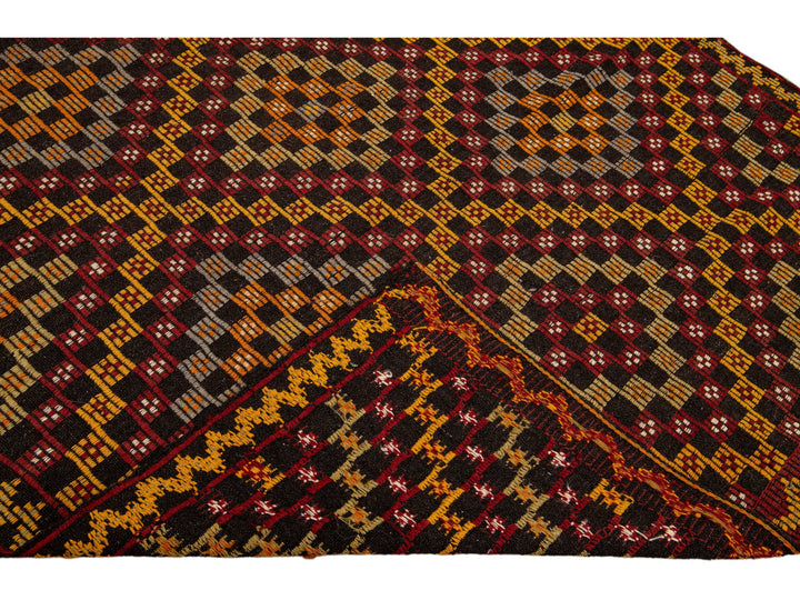 Vintage Soumak Wool Rug 6 X 9