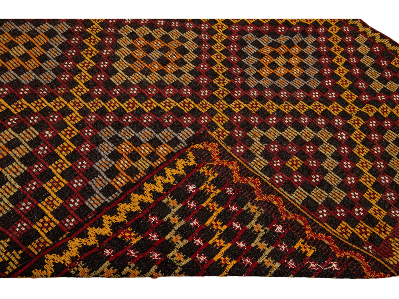 Vintage Soumak Wool Rug 6 X 9