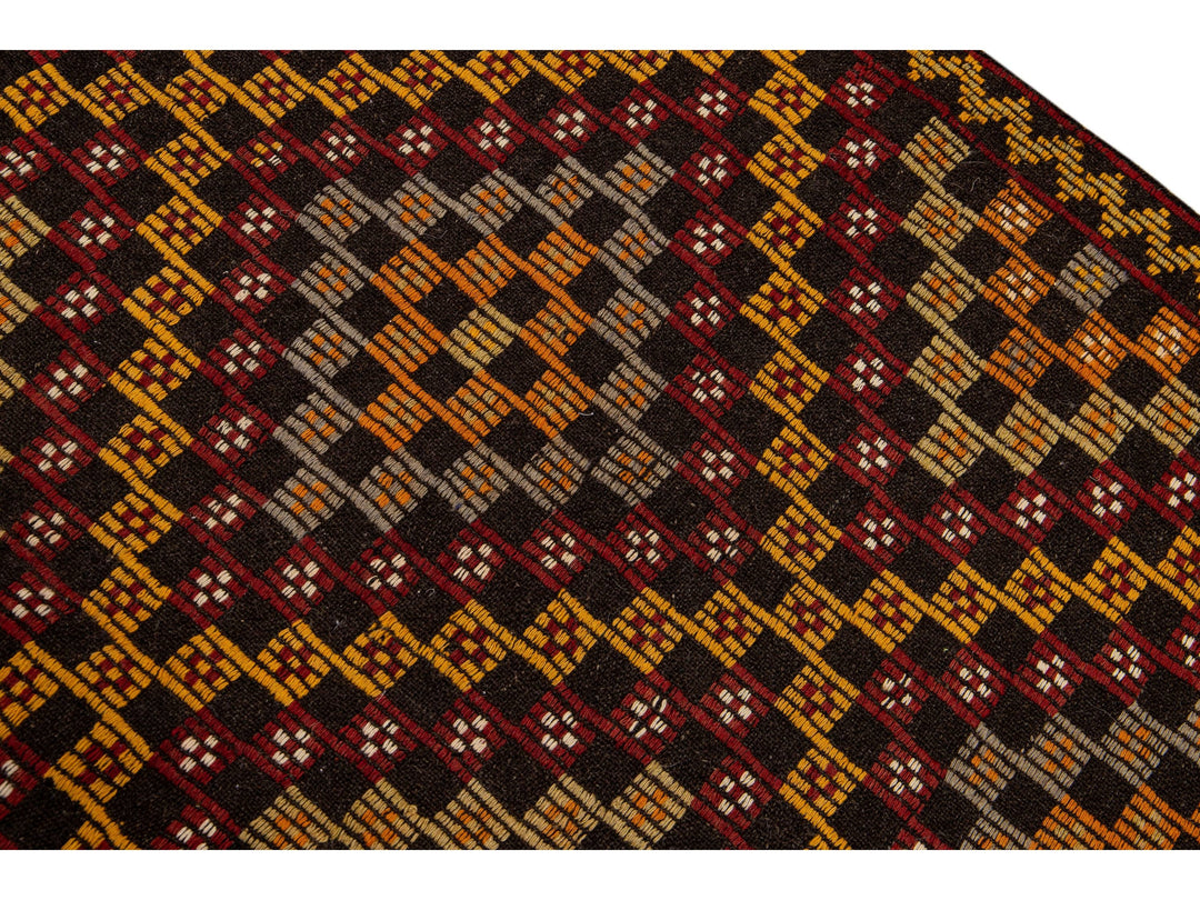 Vintage Soumak Wool Rug 6 X 9