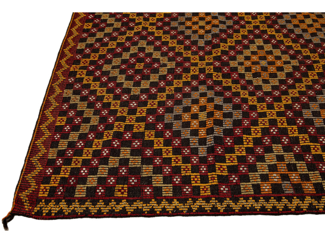 Vintage Soumak Wool Rug 6 X 9