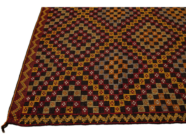 Vintage Soumak Wool Rug 6 X 9