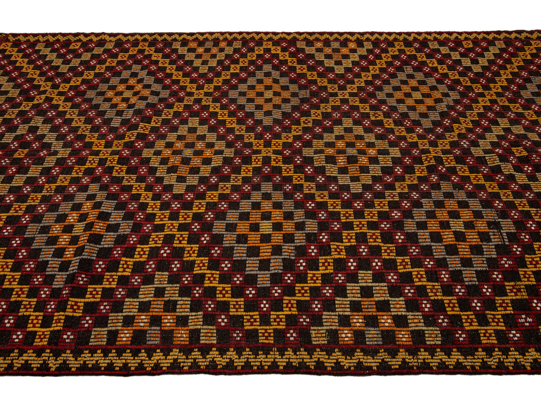 Vintage Soumak Wool Rug 6 X 9