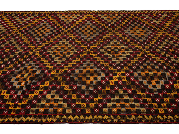 Vintage Soumak Wool Rug 6 X 9