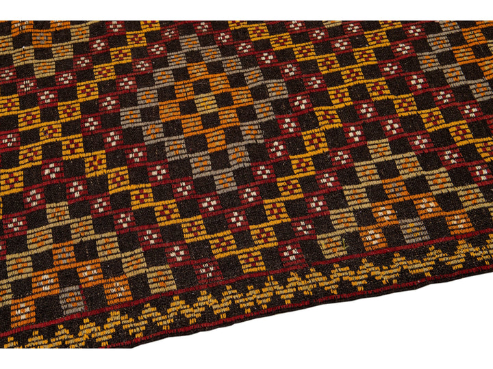 Vintage Soumak Wool Rug 6 X 9