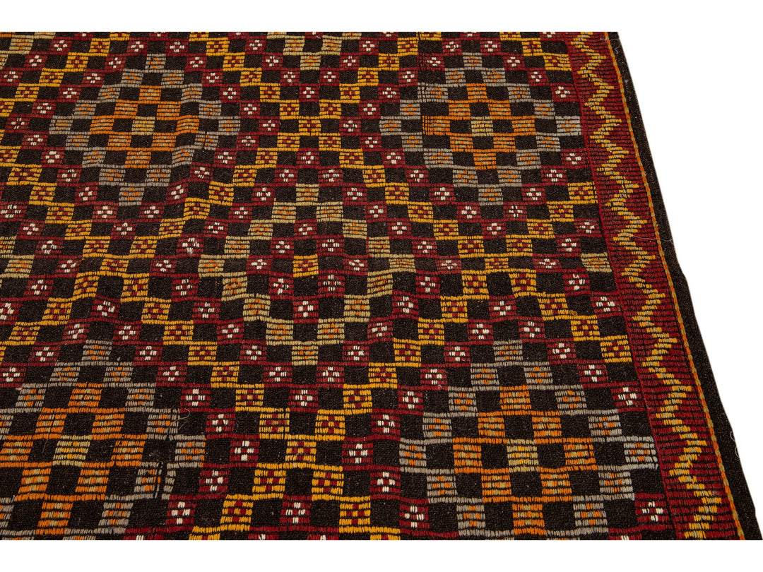 Vintage Soumak Wool Rug 6 X 9