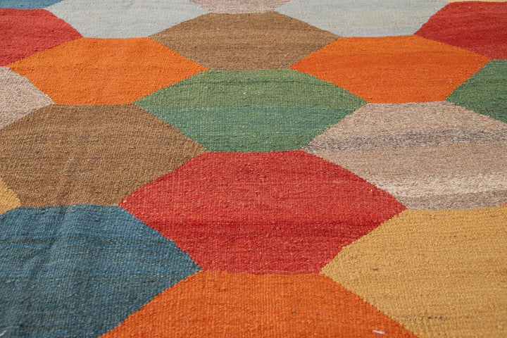 21st Century Modern Kilim Wool Rug 8 X 13