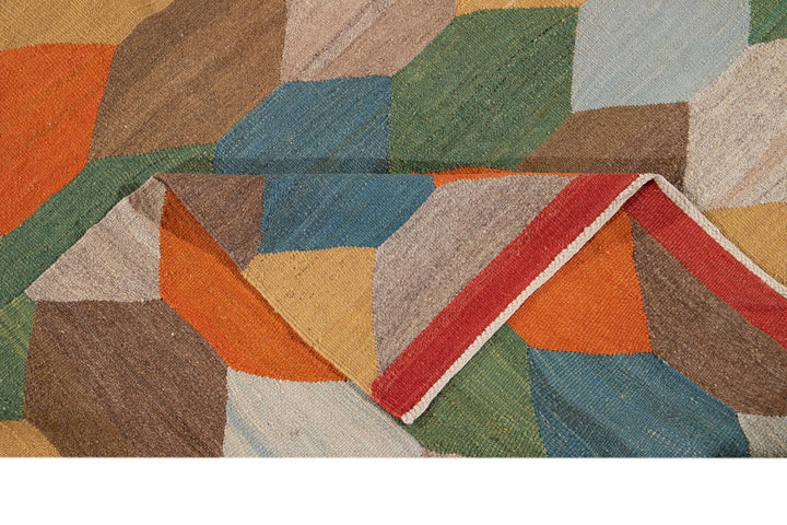 21st Century Modern Kilim Wool Rug 8 X 13