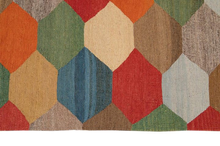 21st Century Modern Kilim Wool Rug 8 X 13