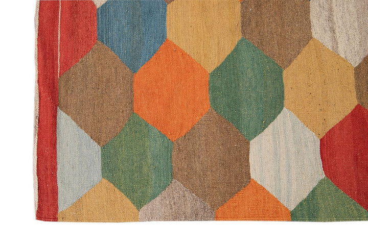 21st Century Modern Kilim Wool Rug 8 X 13