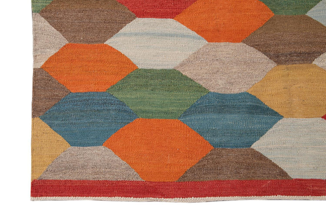 21st Century Modern Kilim Wool Rug 8 X 13