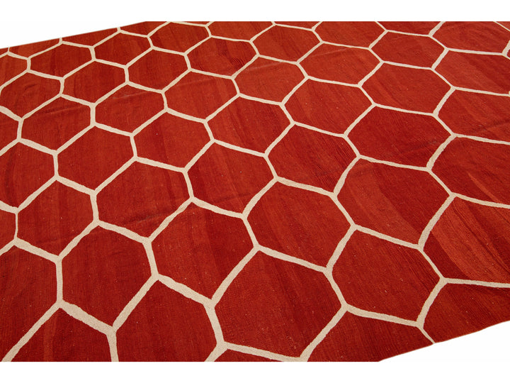Modern Kilim Wool Rug 8 X 12