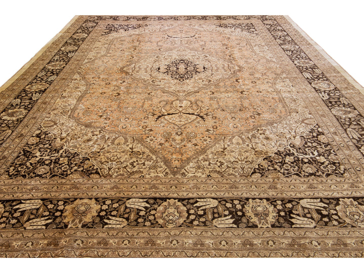 Antique Tabriz Wool Rug 12 X 17