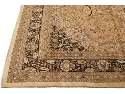 Antique Tabriz Wool Rug 12 X 17