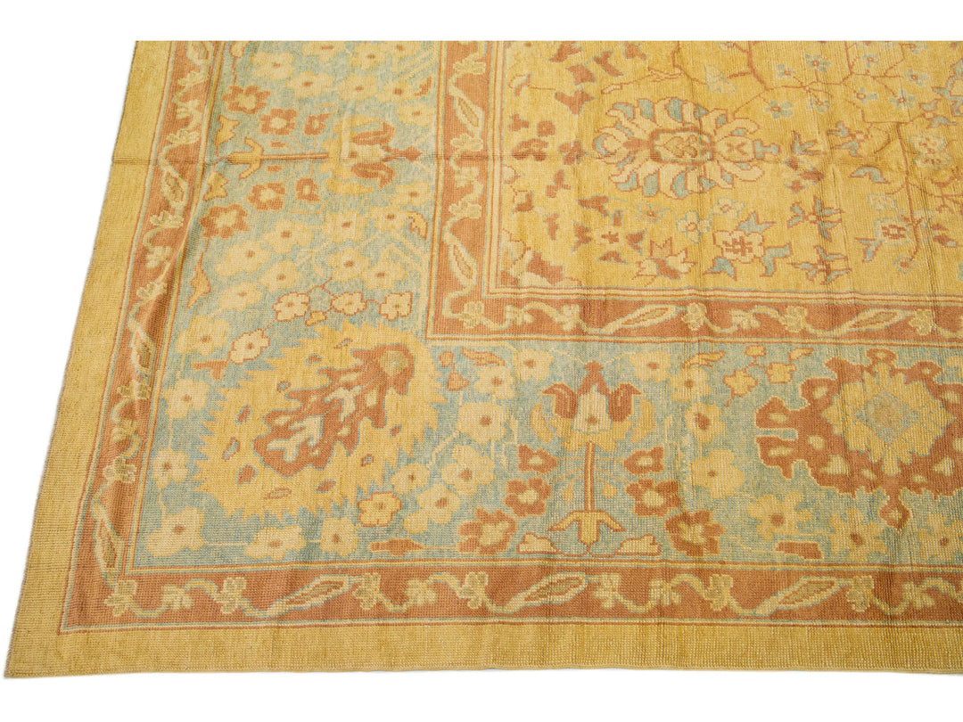 Modern Oushak Wool Rug 15 X 20