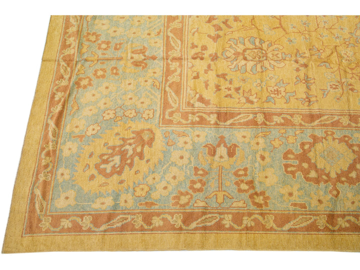 Modern Oushak Wool Rug 15 X 20