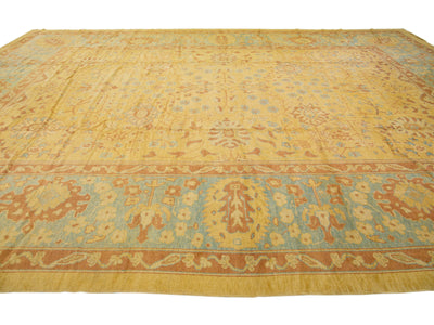 Modern Oushak Wool Rug 15 X 20