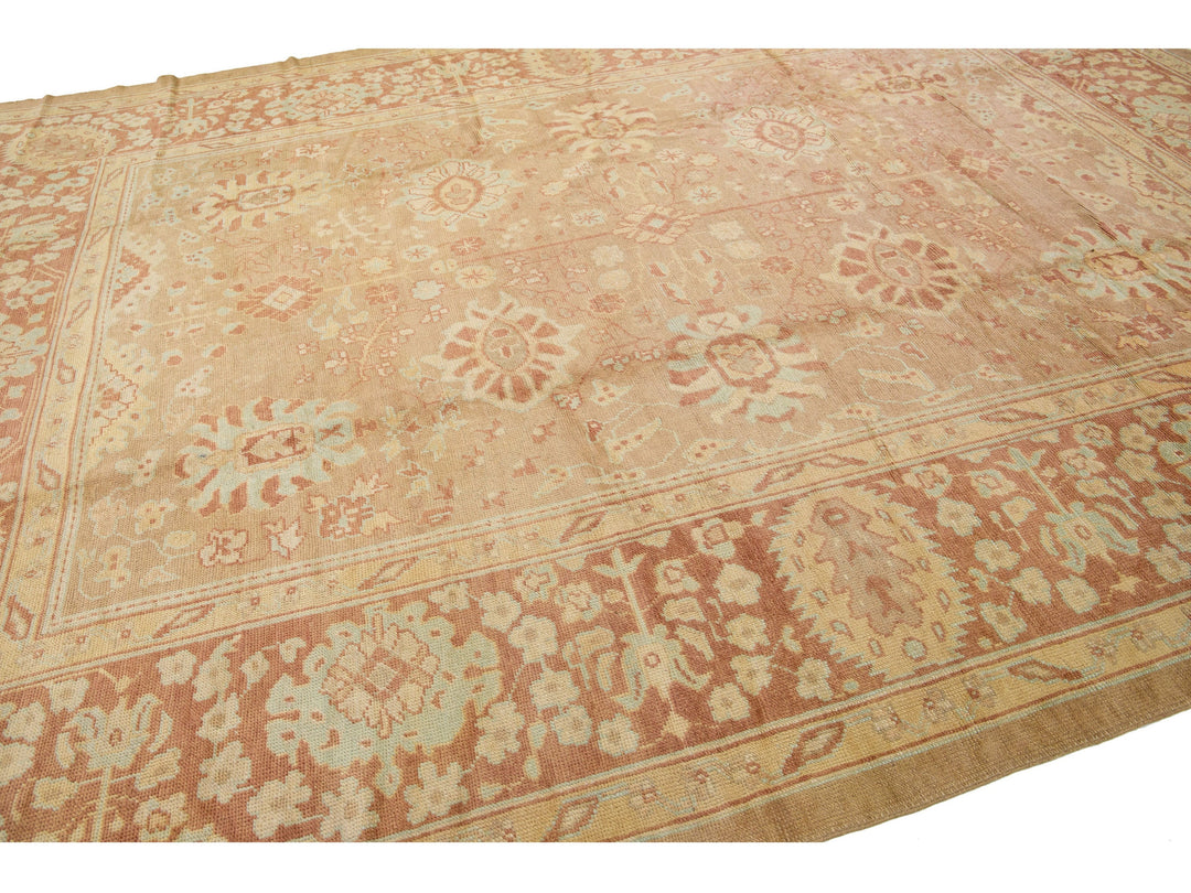 Modern Oushak Wool Rug 11 X 14