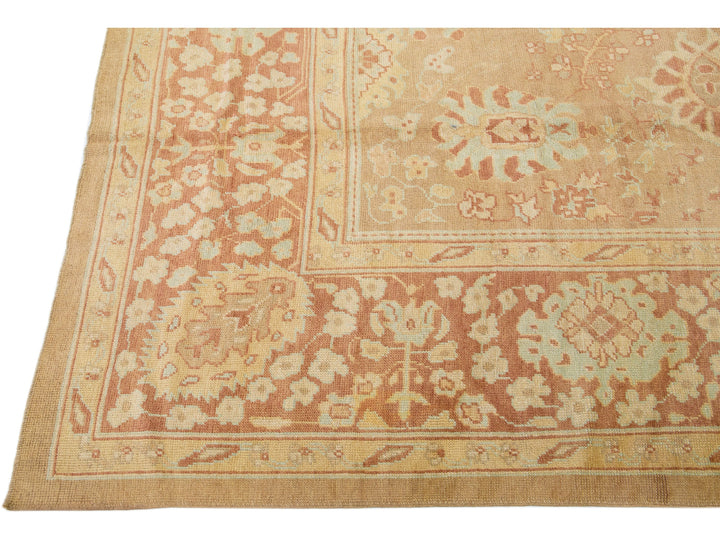 Modern Oushak Wool Rug 11 X 14