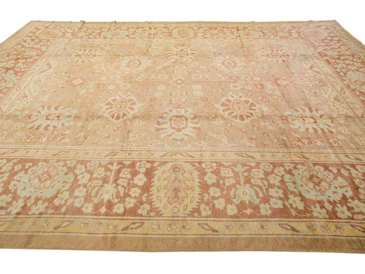 Modern Oushak Wool Rug 11 X 14