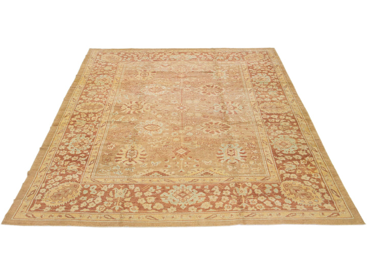 Modern Oushak Wool Rug 11 X 14