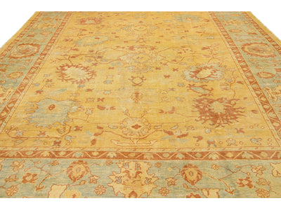 Modern Oushak Wool Rug 12 X 18