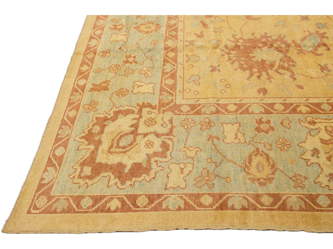 Modern Oushak Wool Rug 12 X 18