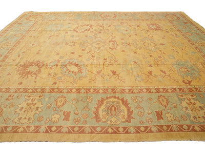 Modern Oushak Wool Rug 12 X 18