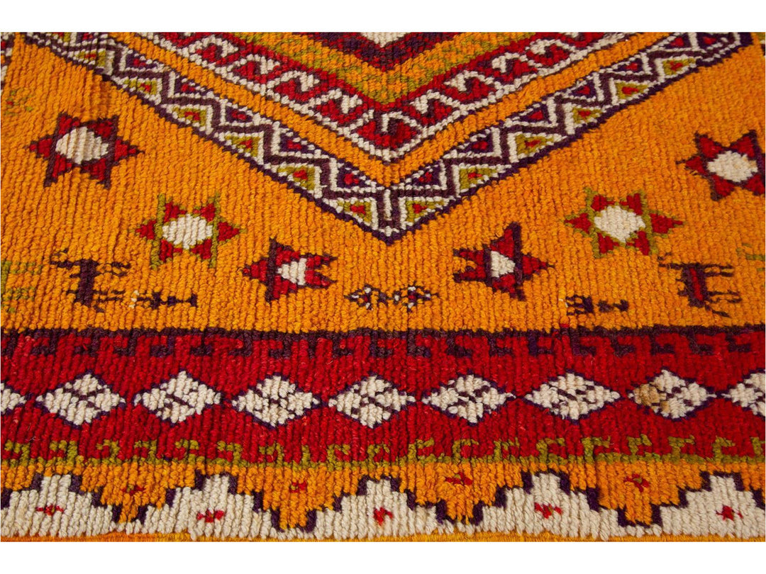 Vintage Moroccan Tribal Wool Rug 5 X 11