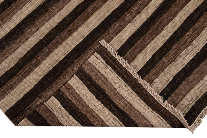 Contemporary Flatweave Wool Rug 9 X 12