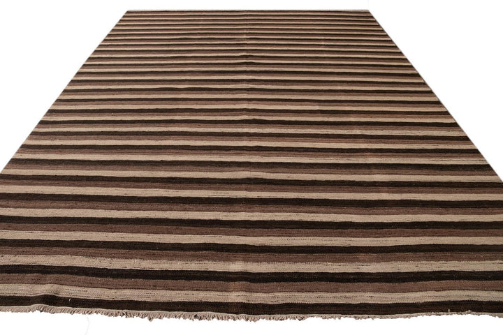 Contemporary Flatweave Wool Rug 9 X 12