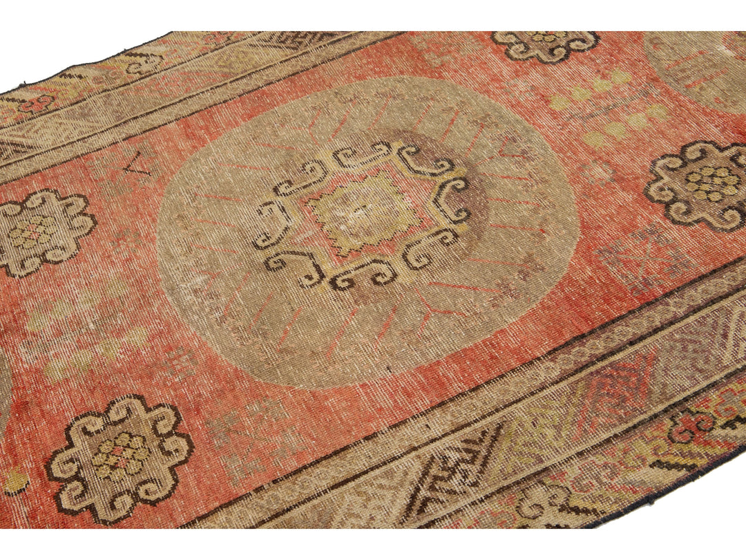 Antique Khotan Wool Rug 4 X 10