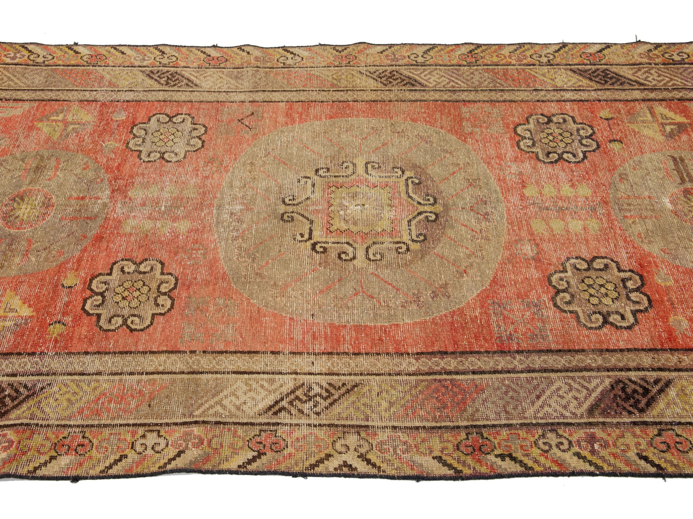 Antique Khotan Wool Rug 4 X 10