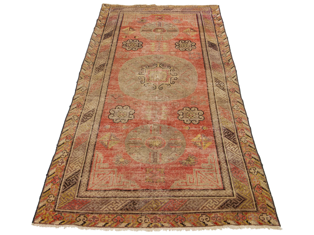 Antique Khotan Wool Rug 4 X 10