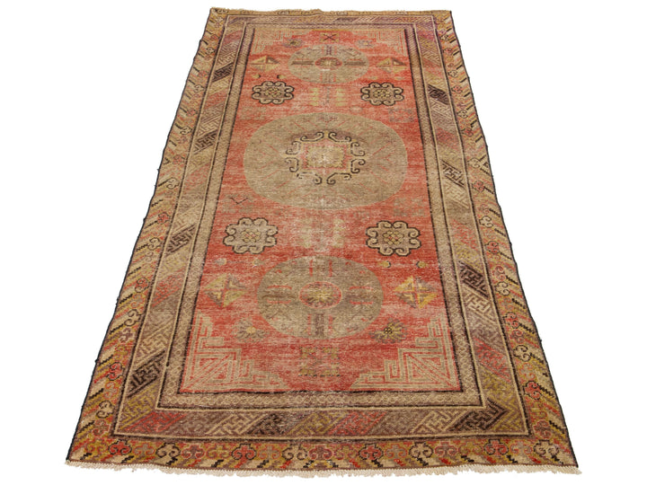 Antique Khotan Wool Rug 4 X 10