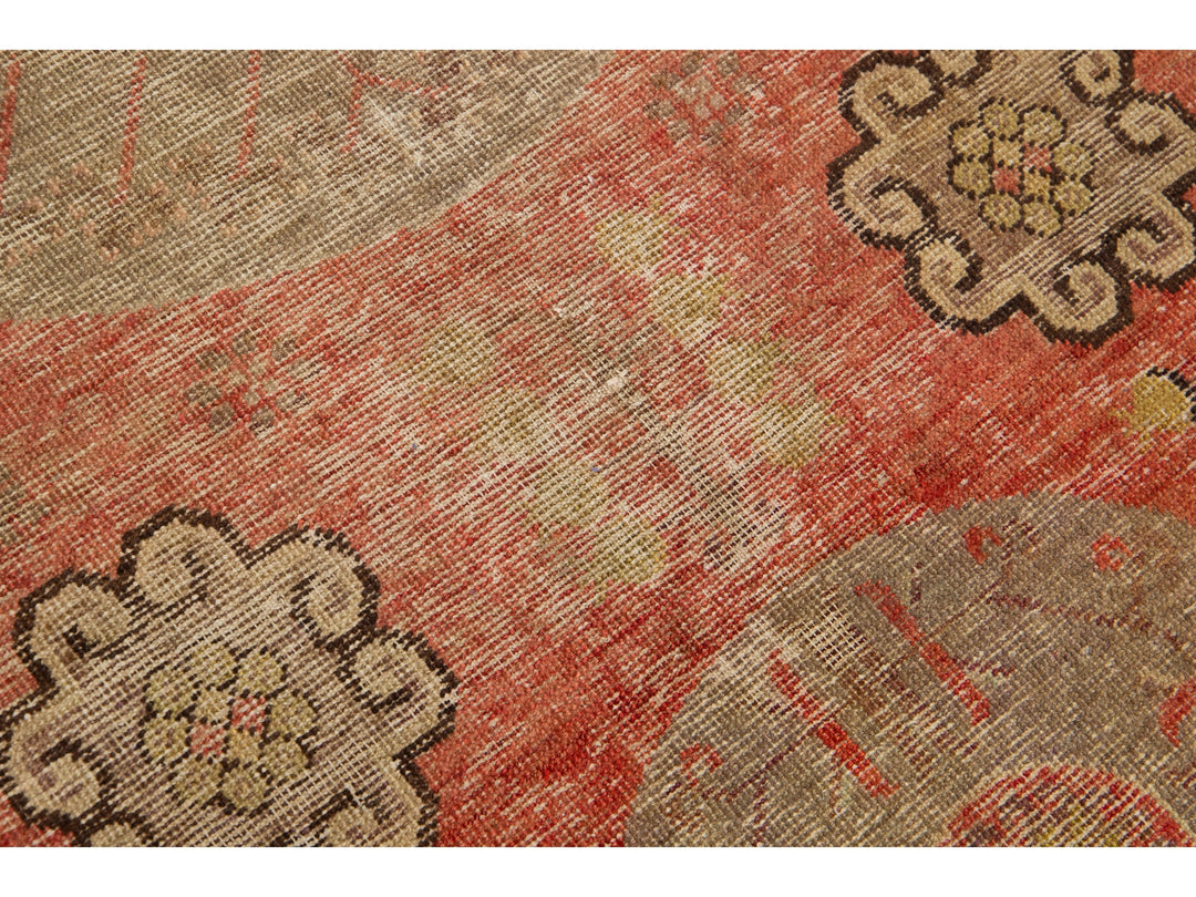 Antique Khotan Wool Rug 4 X 10